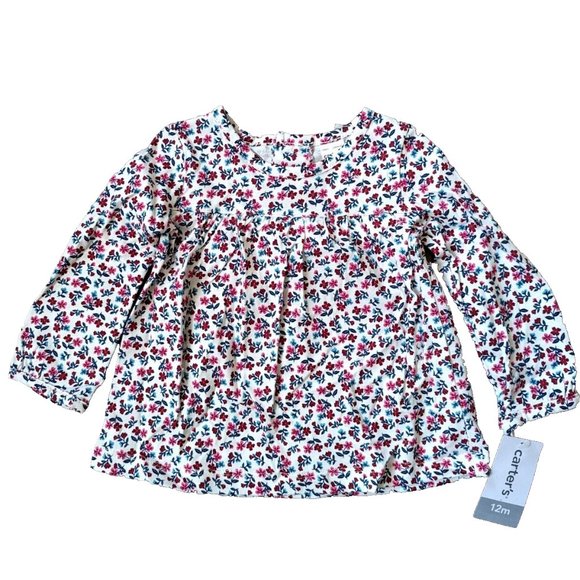 NWT Carter's Baby Girls 3-PC Sherpa Vest Set Floral L/S Dress Pant Outfi… - Picture 3 of 6